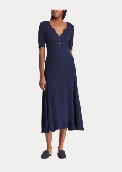 Women's Ralph Lauren Cotton Fit-and-Flare Dresses | 851603SHK